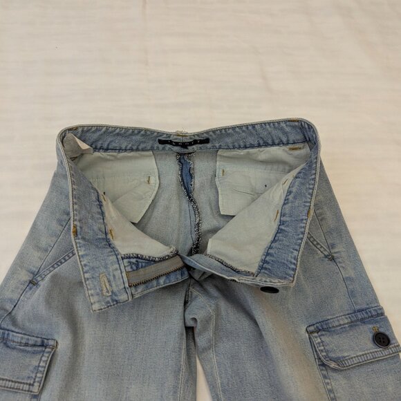 Theory Size 2 Light Wash Cargo Capri Jeans *See Note - Picture 3 of 12